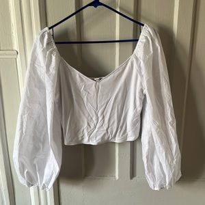 Abercrombie and Fitch Long puff sleeve crop top